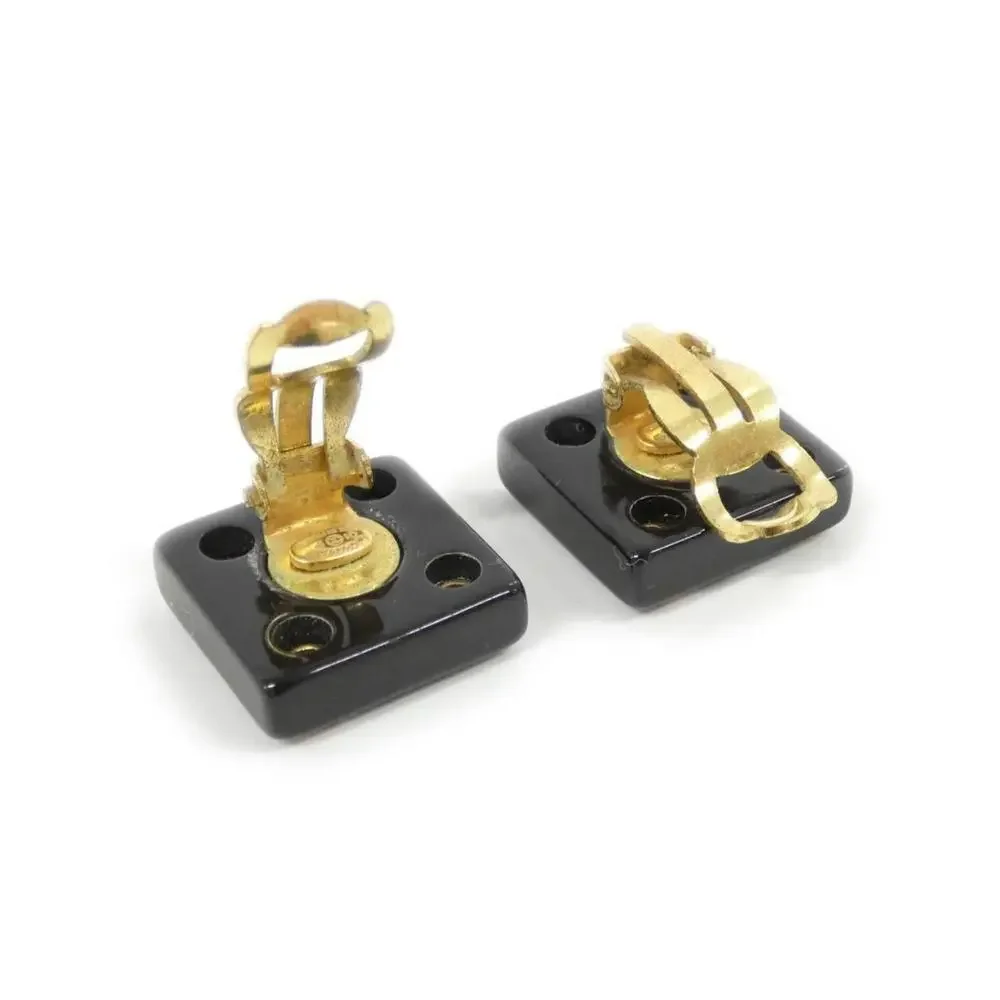 CHANEL Authentic Black Earrings
